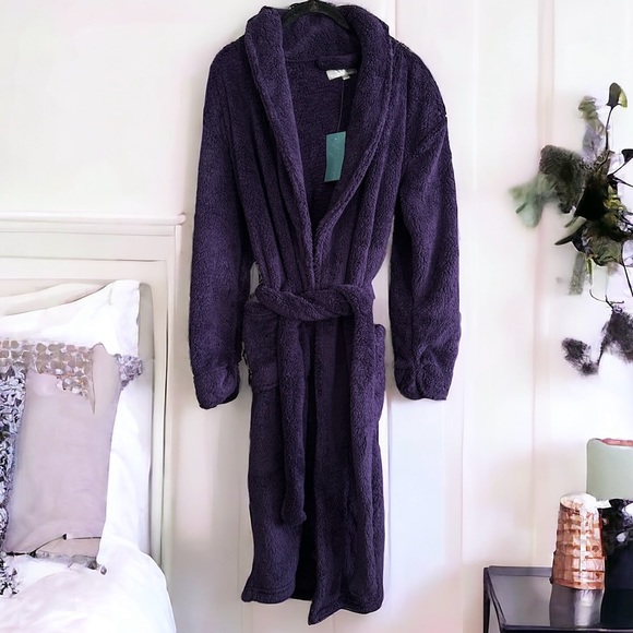 Alexander Del Rossa Women's Fuzzy Plush Fleece Winter Purple Robe Size XS NWT - Picture 1 of 2